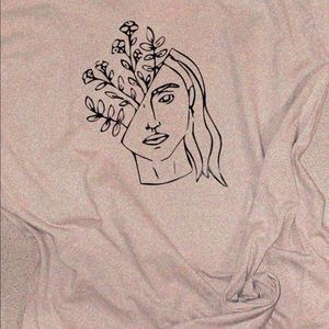 Minimalistic women with flowers Shirt